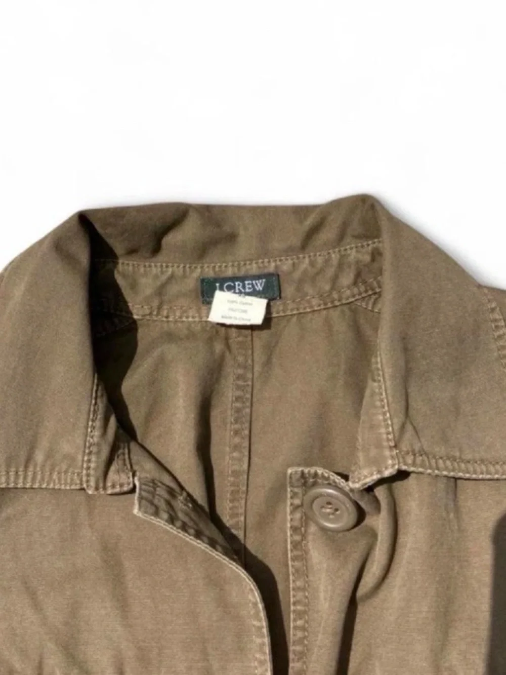 J. Crew Tan Olive Utility Button-Front Jacket